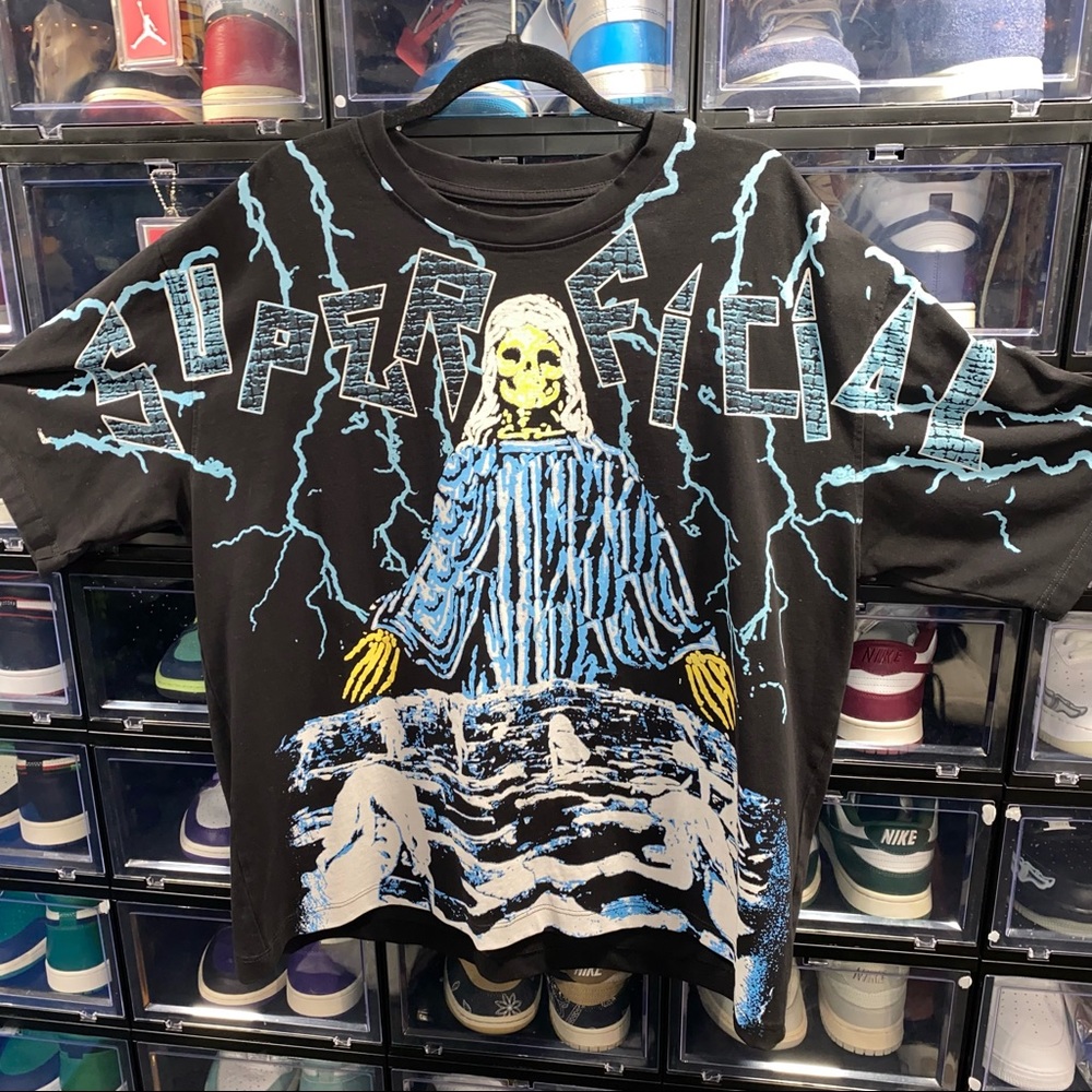 SUPERFICIAL LA • HAIL MARY GRAPHIC HEAVYWEIGHT BOXY CUT & SEW TEE XXL INSTAGRAM